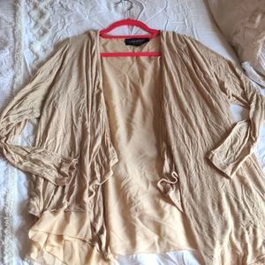 Lane Bryant Tan Open Cardigan